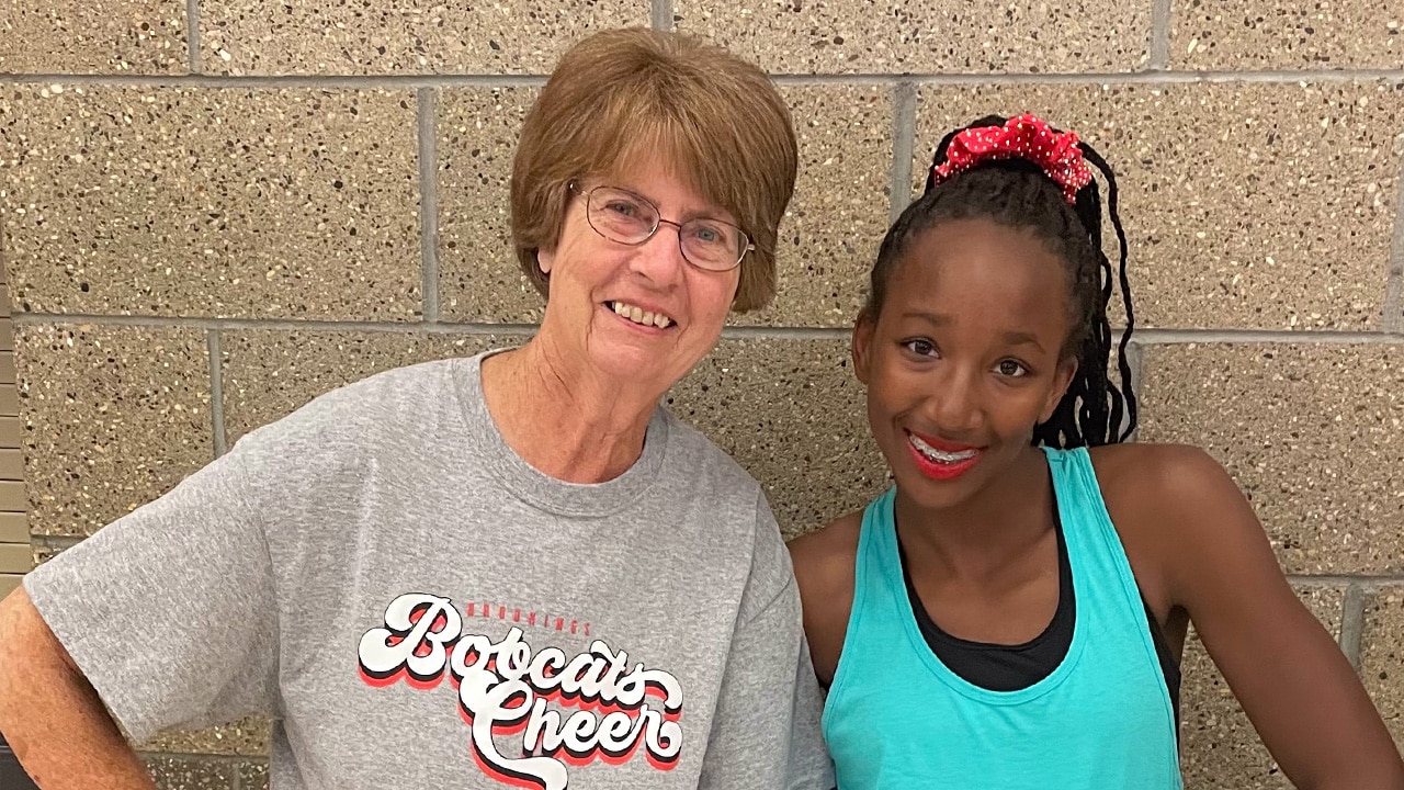 Mary Larson with Grace